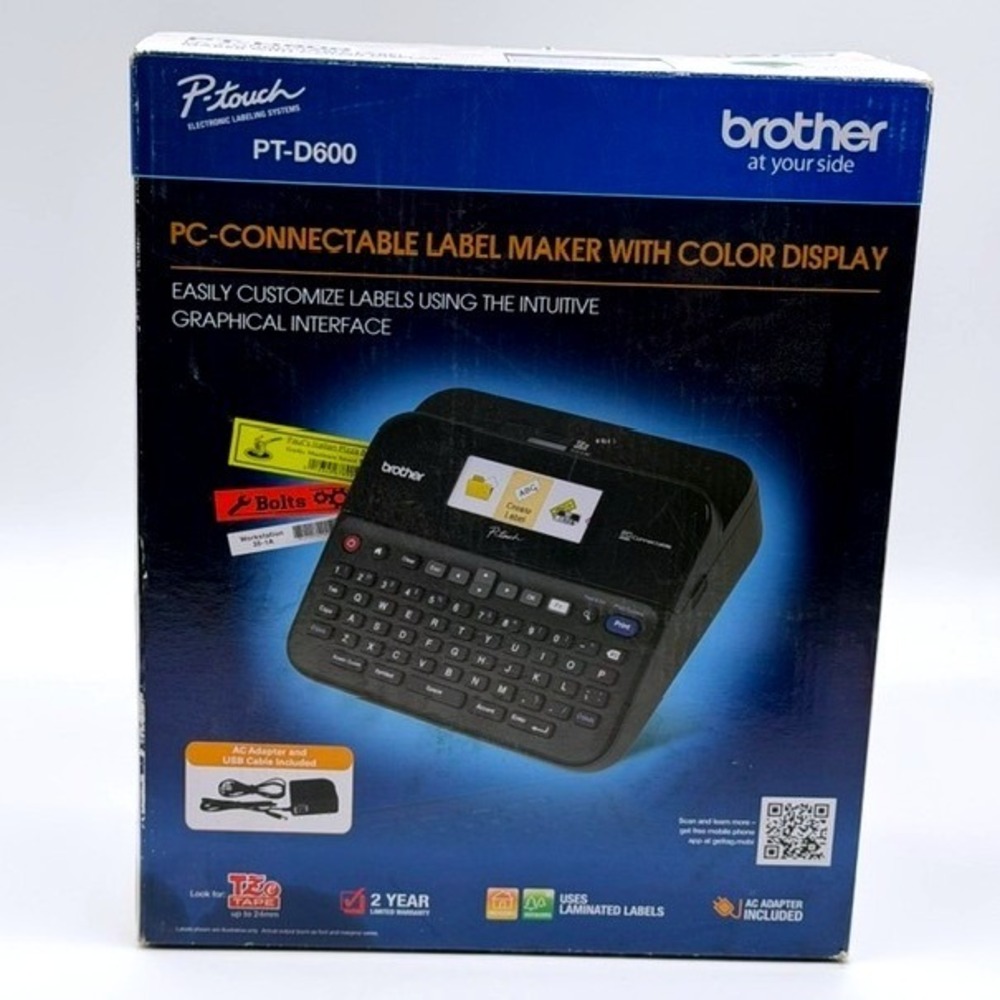 Brother P-Touch PT-D600 PC-Connectable Label Maker with Color Display White